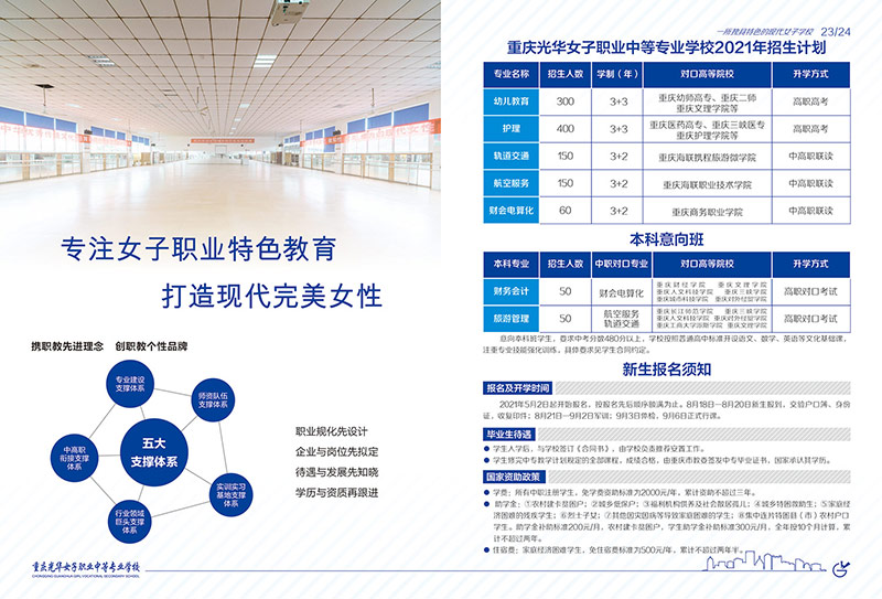 重庆光华女子学校2021招生简章
