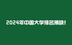 2024年中国大学排名揭晓！